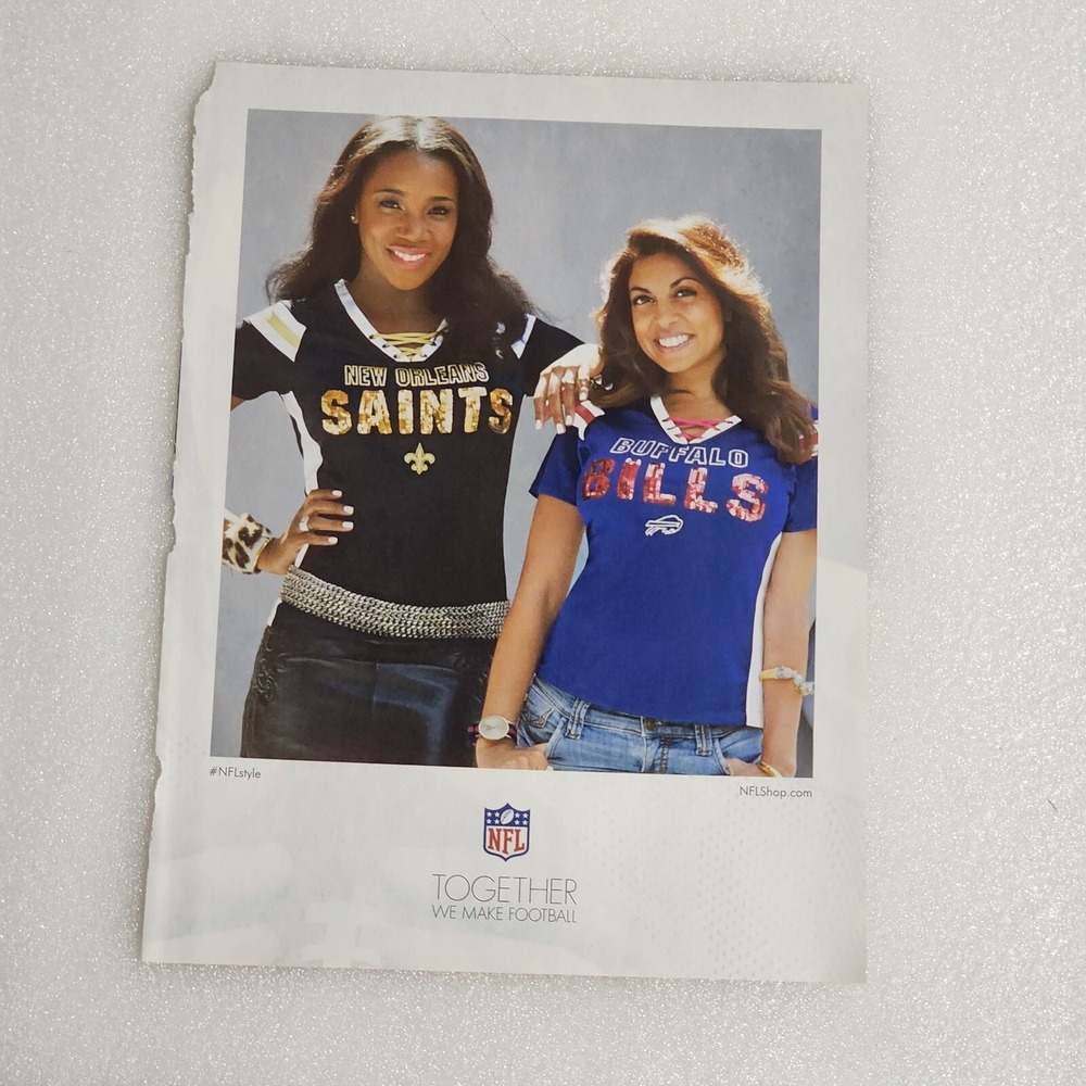 Print Ad NFL Shop football pretty models New Orleans Saints Buffalo Bills 8x10